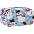 thumbnail image 3 of Elegant Comfort Lightweight Printed Throw Blanket- All Season, Soft, Cozy and Plush- Decorative Throw Blankets, Perfect for Lounging, 50 x 60 inches, Light Blue Snowman, Throw Blanket, 3 of 5