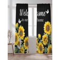 thumbnail image 2 of Sheer Curtains 84 Inches Long 2 Panels Set for Living Room, Sunflower Semi Sheer Curtains for Windows, Farmhouse Yellow Floral Vintage Plant Black Voile Window Treatments Rod Pocket Curtain, 2 of 7