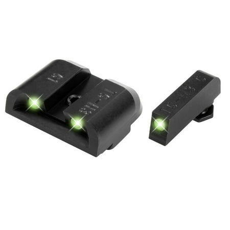 Truglo TG231G1 Brite-Site Tritium Night Sights Fits Glock 17/17L/19/22/23/24/26/27/33/34/35/38/39 Green Tritium Front/Rear (Best Aftermarket Glock Sights)