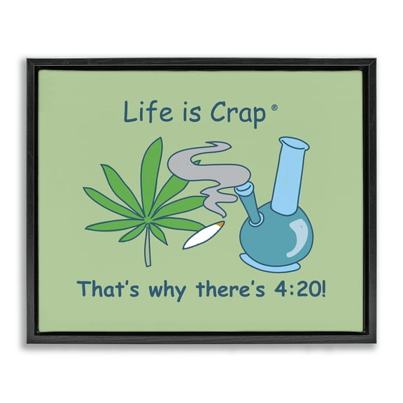 Stupell Industries Funny That's Why 420 Novelty & Humor Painting Black Floater Framed Canvas Art Print Wall Art, 21 x 17