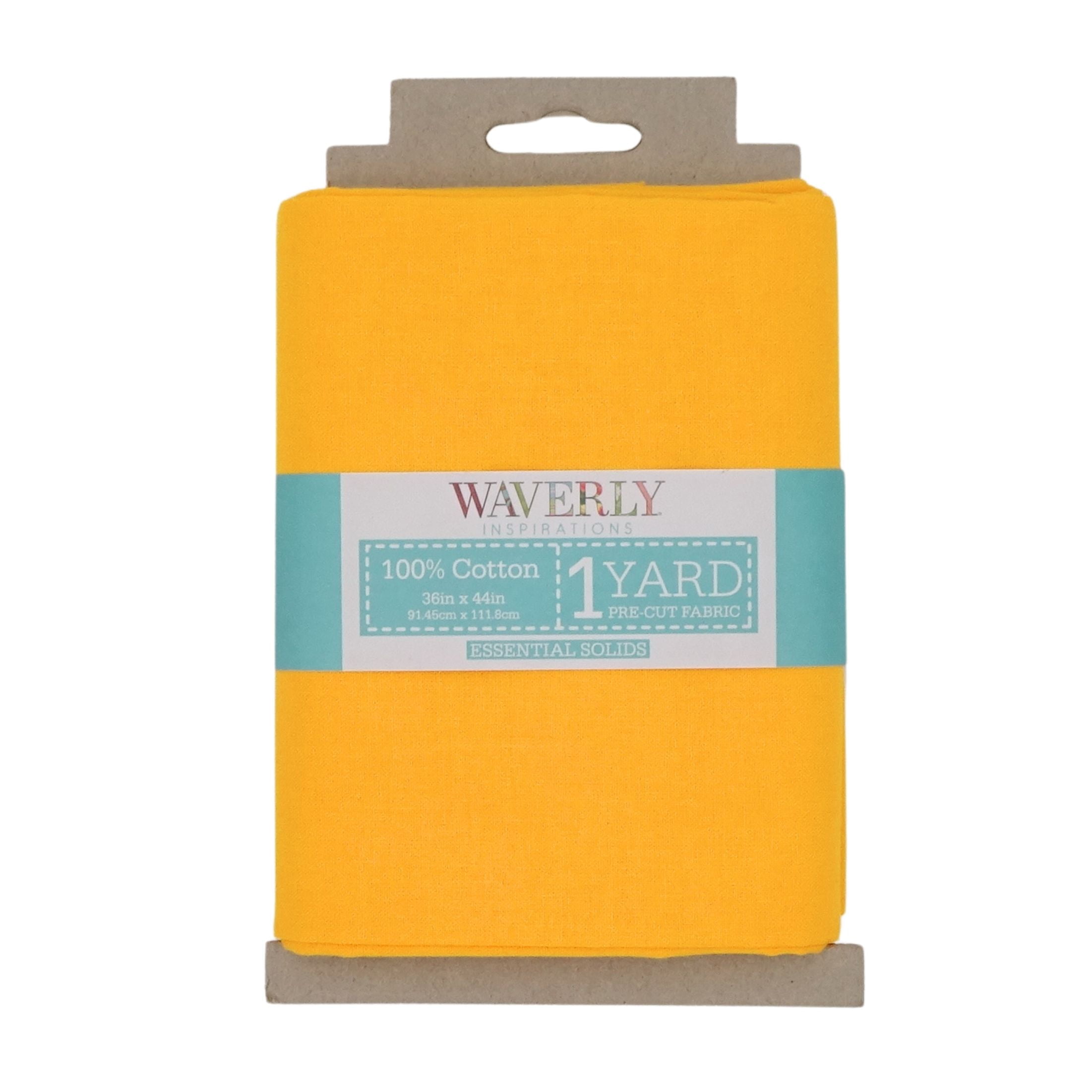 (2 pack) Waverly Inspirations 1 Yard Cut 100% Cotton Solid Fabric, Marigold Yellow, 44" Wide for Quilting & Sewing