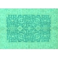 thumbnail image 1 of Ahgly Company Machine Washable Indoor Rectangle Oriental Turquoise Blue Traditional Area Rugs, 8' x 10', 1 of 4