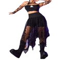 thumbnail image 4 of Femmes Maille Demi-Robe Couleur Unie Haute Taille Printemps Été Automne Rue Club Partie Jupe Longue, 4 of 7