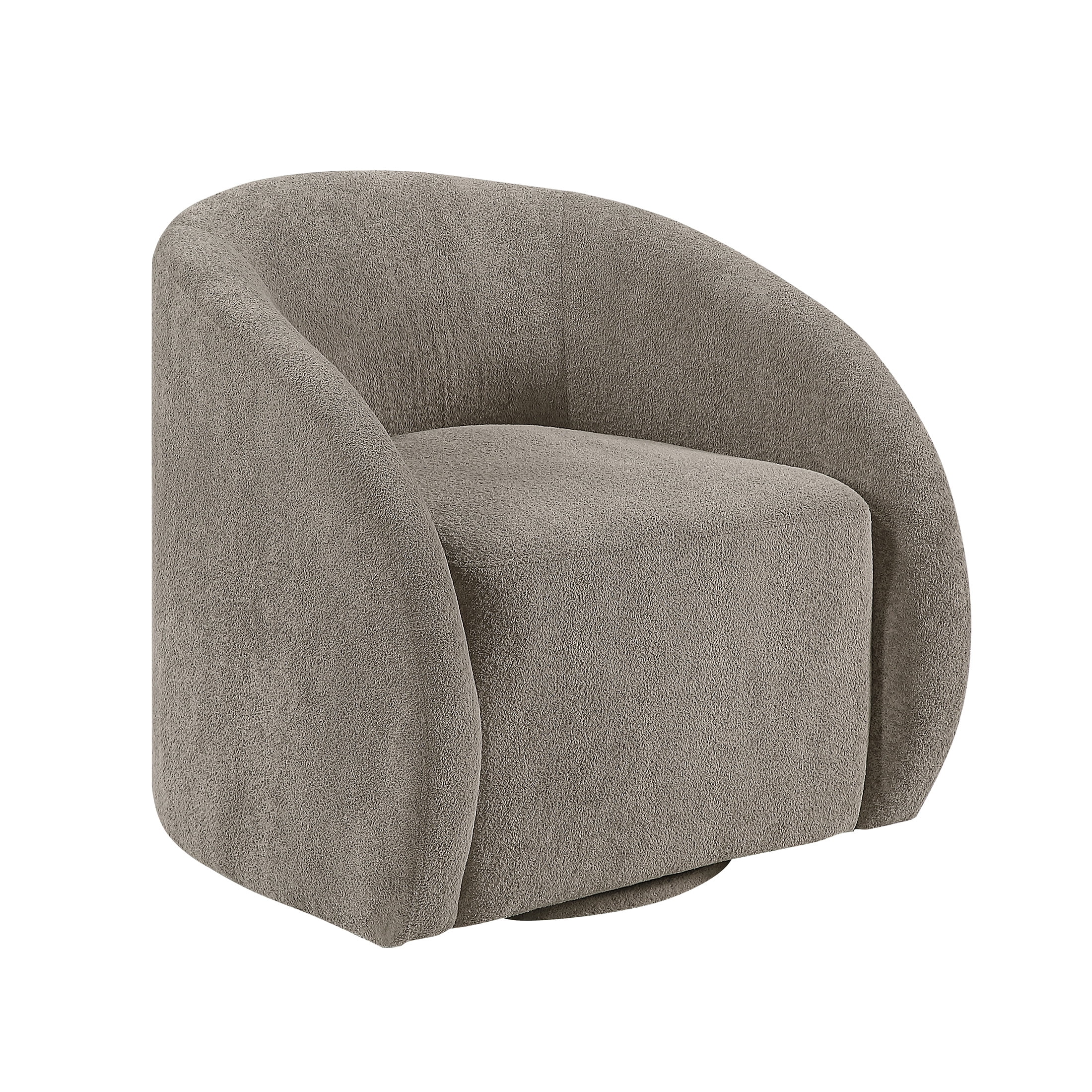 OakvillePark Lomi Contemporary Microfiber Swivel Chair, Grayish Brown