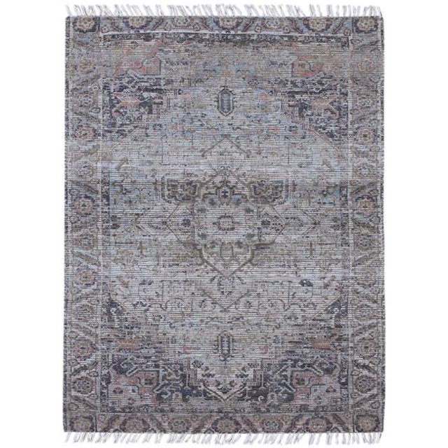 Amer Rug PRE50576 Prairie Hand-Woven Area Rug, Light Blue & Pink - 5 ft. x 7 ft. 6 in.