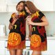 thumbnail image 4 of Disketp Halloween Pumpkin para Camisón Corto de Manga Corta para Mujeres, Camisón Cómodo con Escote Redondo, Bonito y Confortable, 4 of 6