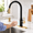 Black and Gold, variant on Black Matte Touchless Kitchen Faucet With Sensor, Soap Dispenser, And 3 Spray Modes
