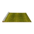 thumbnail image 2 of Ahgly Company Machine Washable Indoor Square Abstract Yellow Modern Area Rugs, 4' Square, 2 of 4
