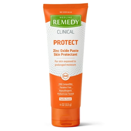 Medline Remedy Clinical Zinc Oxide Paste Skin Protectant (4 oz Tube), Vanilla Scent, Diaper Rash Cream, Incontinence Care
