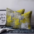 thumbnail image 2 of Yellow Grey 20x20 Pillow Covers Set of 2, Abstract Art Oil Painting Modern Geometric Throw Pillow Covers Decorative Couch Cushion Case, Microfiber Square Pillowcases for Bedroom Car Living Room, 2 of 7