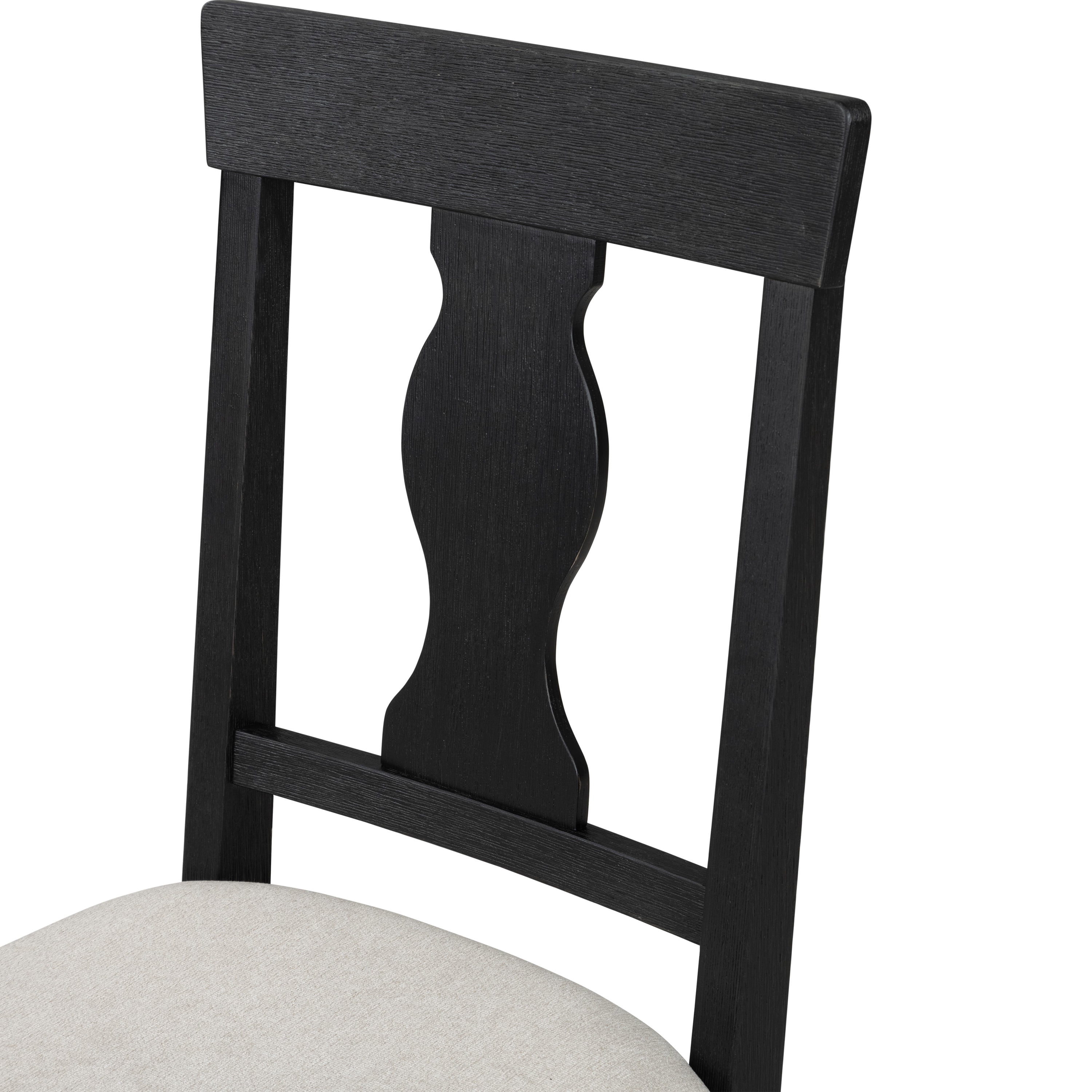 Furniture of America Millers Modern Solid Wood Indoor Side Chairs, Black (Set of 2)