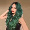 thumbnail image 1 of Yanonmyfd  Wig with Bangs Long Wavy Copper Red Layered Wig with Curtain Bangs for White Black Women,Synthetic Ginger Reddish Brown Layered Long Wavy Shaggy for Daily Party 24inch, 1 of 12