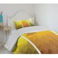 thumbnail image 4 of Ambesonne Forest Quilted Bedspread Set 2 Pcs, Hills Trees and Birds, Twin Size, Green Orange Yellow, 4 of 6