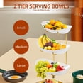 thumbnail image 2 of Fruit Bowl Basket For Kitchen Counter - Fruit Bowl Kitchen Organizer | Decorative Acrylic Dessert Tray | Serving Tray Multi Layer Fruit Display Stand | Serving Bowls With Metal, 2 of 9