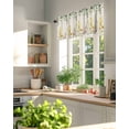 thumbnail image 6 of Spring Yellow Flowers Leaf Window Valance Curtain Green Plant Beige Rod Pocket Short Curtain for Living Room, Bedroom & Kitchen Window Decor 42x12in, 6 of 8