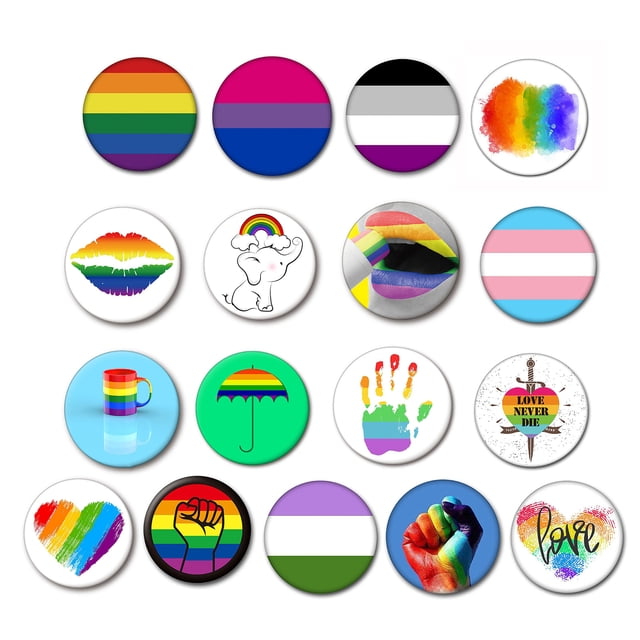 Lubelski Badge Sharp Pin Anti-Scratch Rust-proof Colorfast Collective Decoration LGBT Rainbow Flag Badge Souvenir Party Favor