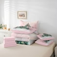 thumbnail image 5 of Homewish Bowknot Christmas Tree Twin Bedding Sets 7-Piece for Teens, Winter Snowflake Bedding Comforter Set, Pink Oil Printing Reversible Sheet Sets, Breathable Home Decor, 5 of 7