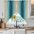 thumbnail image 6 of Turquoise Yellow Ombre Swag Valances for Windows, Kitchen Window Curtains Over Sink, Farmhouse Modern Gradient Art Window Treatment Curtains for Living Room/Bedroom Curtains 2 Panel Sets 36"x45", 6 of 8