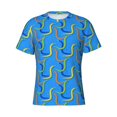 thumbnail image 4 of Vsdgher Colorful Snake Print Men's Dry Fit Mesh Athletic Shirts Moisture Wicking Tennis T-Shirt Tops, 4 of 9