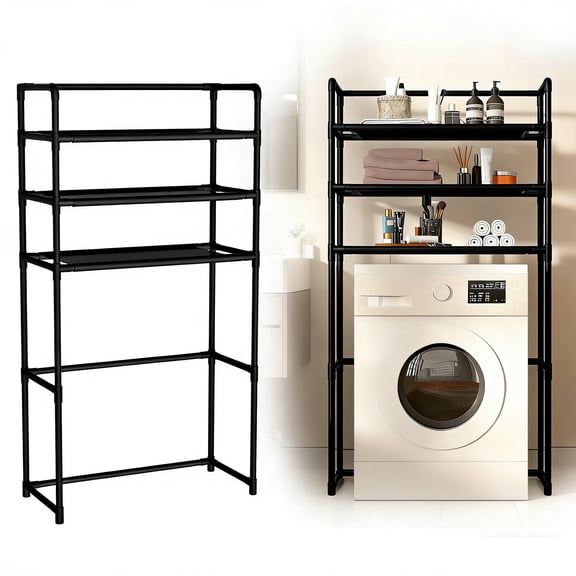 3-Tier Heavy-Duty Over Washer and Dryer Shelves | Expandable Washing Machine Rack for Small Spaces