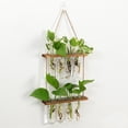 thumbnail image 3 of Jarrones De Tubo De Ensayo Propagador De Plantas Hidropónicas Desmontable Simple Elegante Estación De Propagación De Plantas Para Habitación Oficina Balcón Marrón,2 Niveles Inevent HA011389-02B, 3 of 7