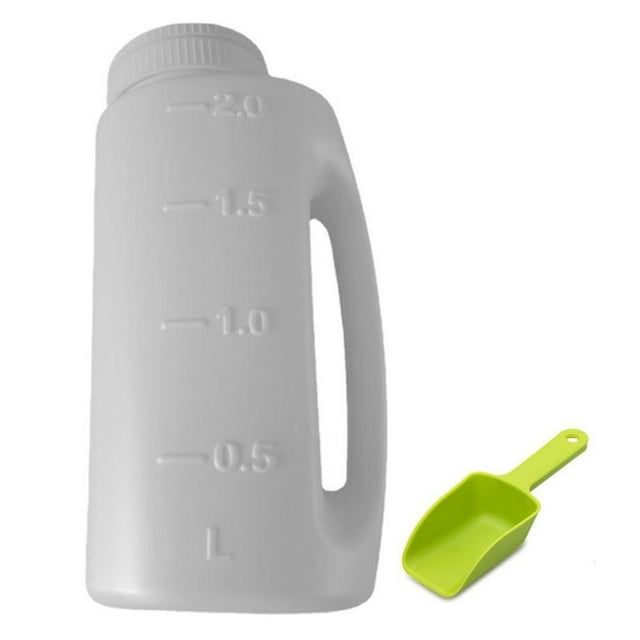 Snow Salt Spreader,2L Handheld Spreader, Ice Melt Spreader with Scoop,Ice Melt Shaker Dispenser with Capacity Scale,Adjustable Opening Sizes for Fertilizer & Earth Food, Snow Salt, Deicer