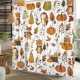 thumbnail image 4 of Fall Woodland Shower Curtain,Bear Fox Hedgehog Autumn Animal Kids Bathroom Curtain,Polyester Waterproof Decor with Hooks,36 x72 Inch, 4 of 7