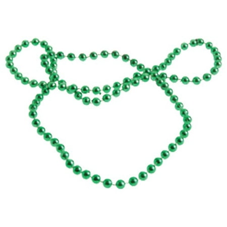 GREEN METALLIC 6MM BEAD NECKLACES, SOLD BY 28 DOZENS