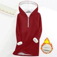 thumbnail image 3 of Half Zip Hoodies for Women Fleece Jackets Long Warm Hoodie Womens Hooded Tunic Sweatshirt Winter Coats, 3 of 3