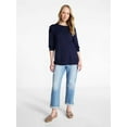 thumbnail image 4 of Time and Tru Women's French Terry Tunic Top with Long Sleeves, Sizes XS-XXXL, 4 of 6