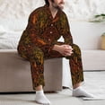 thumbnail image 7 of Lsque Orange Dreamcatcher Pattern Long Sleeve Pajama Set for Men - Soft 2-Piece Sleepwear and Loungewear Set with Pockets, Comfy Nightwear-Medium, 7 of 7