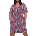 thumbnail image 2 of Vestido de noche holgado con lentejuelas y cabeza de tigre para mujer traje de manga larga con bolsillos, 2 of 7
