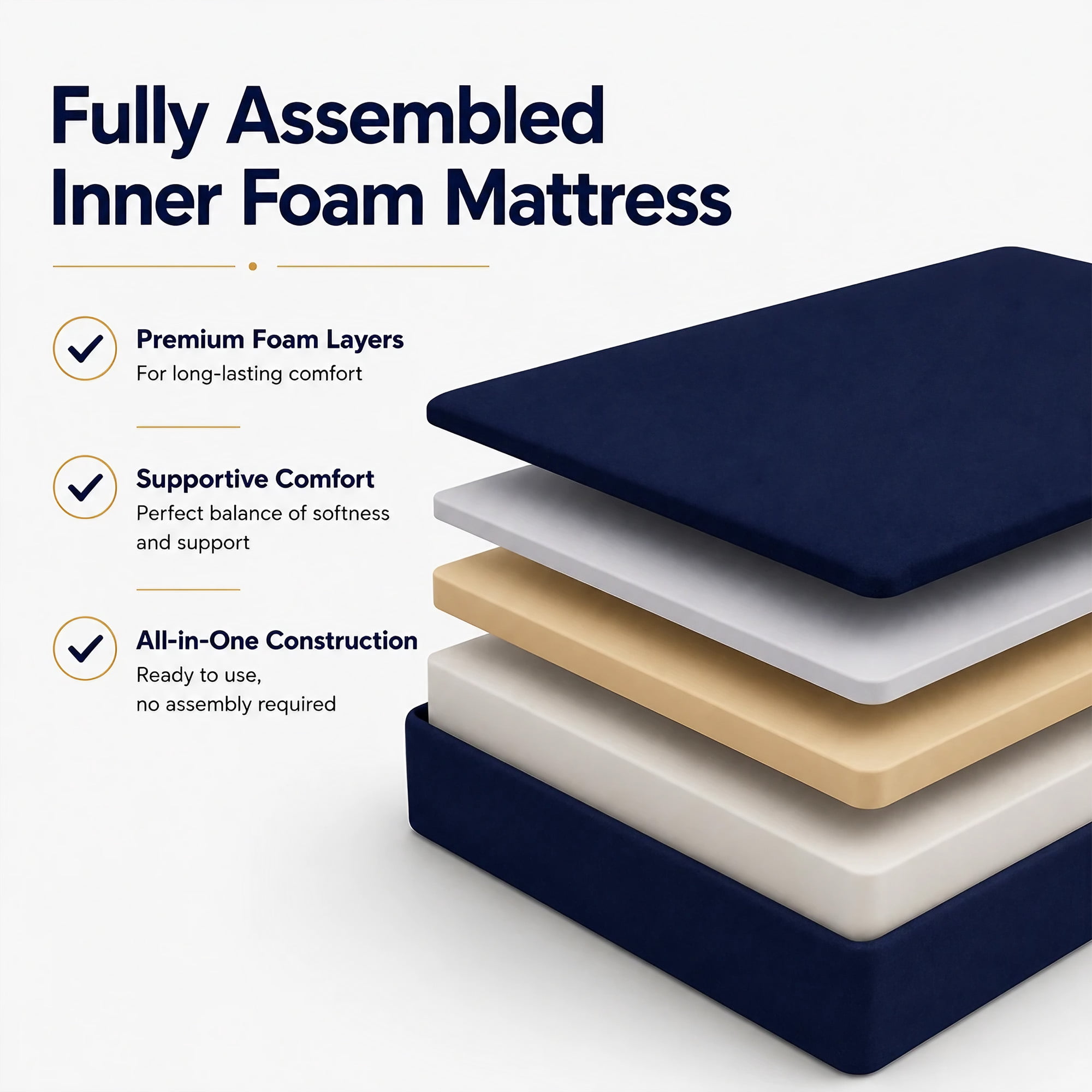 Continental Sleep, 9-Inch Medium Firm Water Resistance Nylon Vinyl Foam Mattress, Noiseless, Soft Cloud Feeling, Body Heat Reflection, Good for Hospital and Camp, Twin, Blue