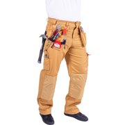 Skylinewears Men cargo pants Workwear Trousers Utility Work Pants with Cordura Knee Reinforcement Khaki W30-L30