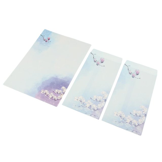 6PCS Sobres de invitación de papel Papelería en blanco Arte de caligrafía de papel 5 Sunnimix Sobres de papel de flores