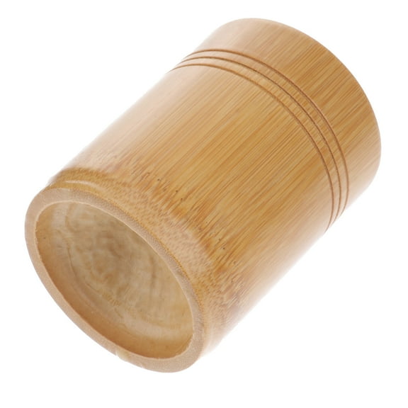 STRANDCHIC Classic Round Bamboo Toothpick Holder Jar for Dining Table