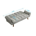 thumbnail image 7 of Convertible Sofa Bed, 75 Inches Linen Fabric Upholstered Accent Sofa Loveseat with Adjustable Back and Wood Legs, Folding Futon Sofa Bed Sleeper Couch Daybed for Living Room, Gray, 7 of 7