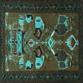 thumbnail image 1 of Ahgly Company Machine Washable Indoor Square Persian Turquoise Blue Traditional Area Rugs, 7' Square, 1 of 4
