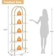 thumbnail image 2 of Bingirl 71 inch Bookshelf 5 Tier Bookcase Arched Display Racks Tall Bookshelf Freestanding Open Storage Shelf with Sturdy Metal Frame for Bedroom Living Room Home Office Bathroom Marble White, 2 of 6