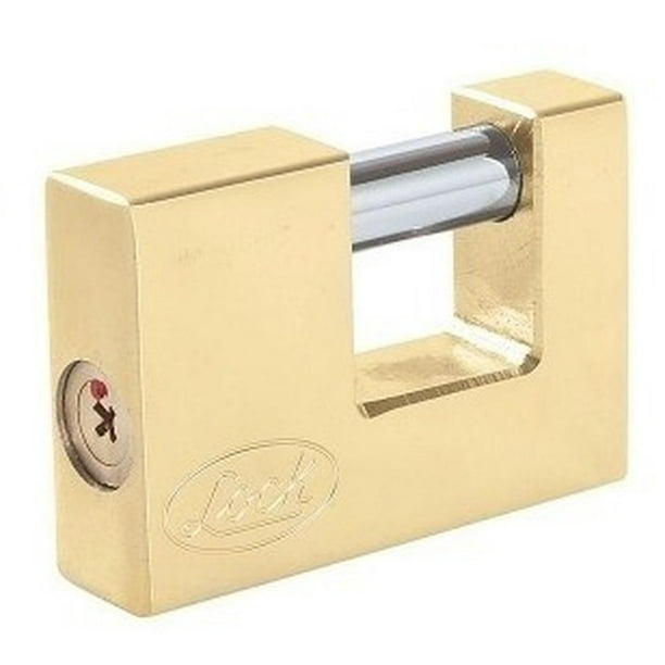 Candado Acero Cortina Llave Tetra 70mm Latón Brillante Lock Lock L22C70TLBB