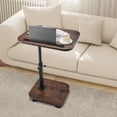 thumbnail image 4 of RELOIVE End Table,Side Table for Couch and Bed,Sofa C Shaped End Table for Small Spaces,Adjustable Height, 360° Swivel ,Walnut Brown, 4 of 11