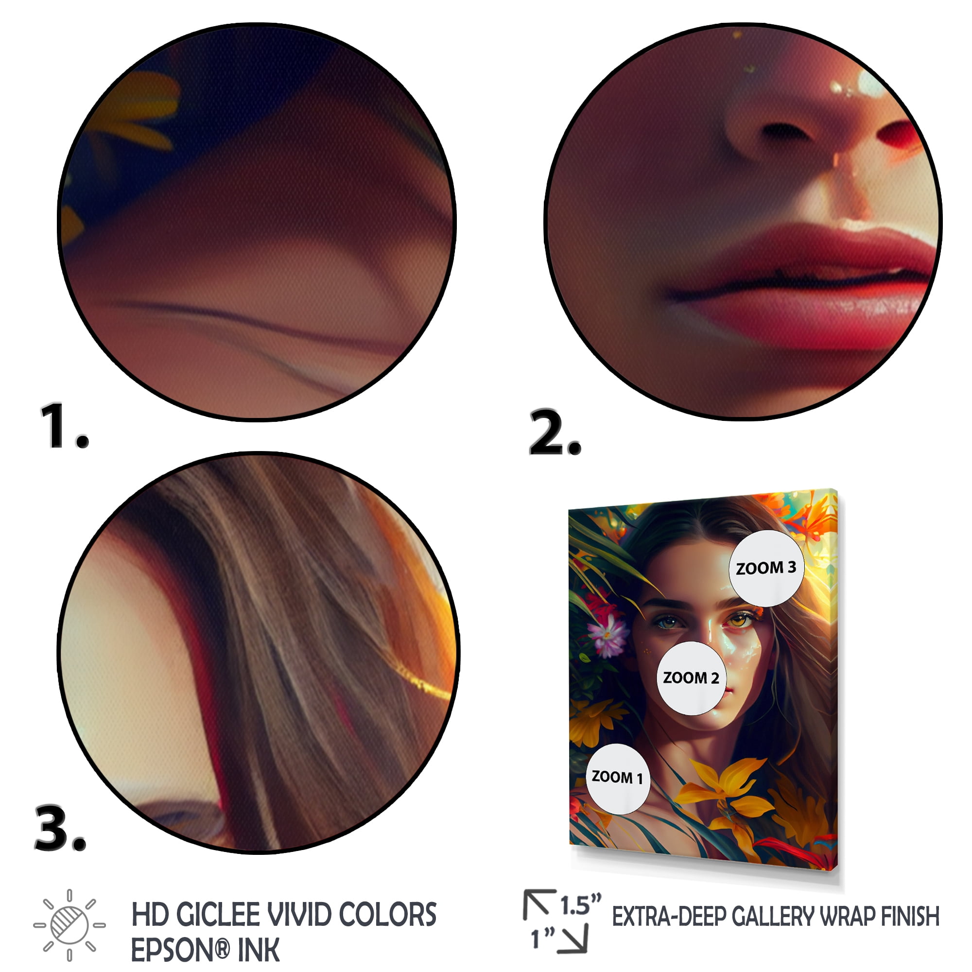 Designart Colorful Tropical Woman Portrait III Canvas Wall Art