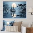 thumbnail image 1 of Designart Boat Oversized framed wall art decor, Boat framed wall Art, Blue Boat composition , Blue Modern White Framed Wall Art, 44x34 inches White Color Frame, 1 of 5