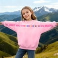thumbnail image 5 of Toddler Girls' Long Sleeve Pullover Crewneck Sweatshirt Letter Print Hoodless Sweatshirt Fall Fashion Clothing Size 4-5T , Pink, 5 of 6