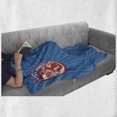 thumbnail image 6 of Sports Soft Flannel Fleece Blanket, Pop Art Gridiron with Old Fashioned Visual Properties Throwing Man Print, Cozy Plush for Indoor and Outdoor Use, 50" x 70", Orange Blue Azure Blue, by Ambesonne, 6 of 6