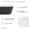 thumbnail image 6 of Claire 60" Freestanding Bathtub Matte Black and Matte White, 6 of 10