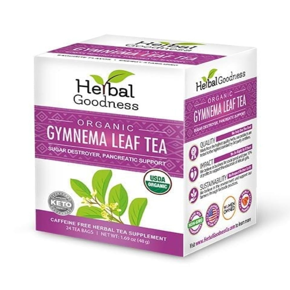 Gymnema Sylvestre Leaf Tea - Digestive, Anti-inflammatory, Caffeine Free Herbal Tea, Natural Sugar Regulator - 24/2g Teabag - Herbal Goodness