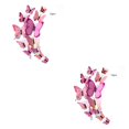 thumbnail image 4 of Justharion 12pcs / Set Multicolore Double Couche 3D Papillons Autocollants Muraux Décoration Murale PVC Papillons Réfrigérateur Autocollants Rose Rouge 2Set, 4 of 6