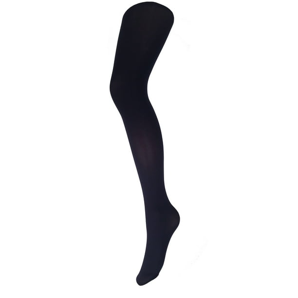 Malka Chic Womens navy blue opaque footed tights pantyhose Walmart
