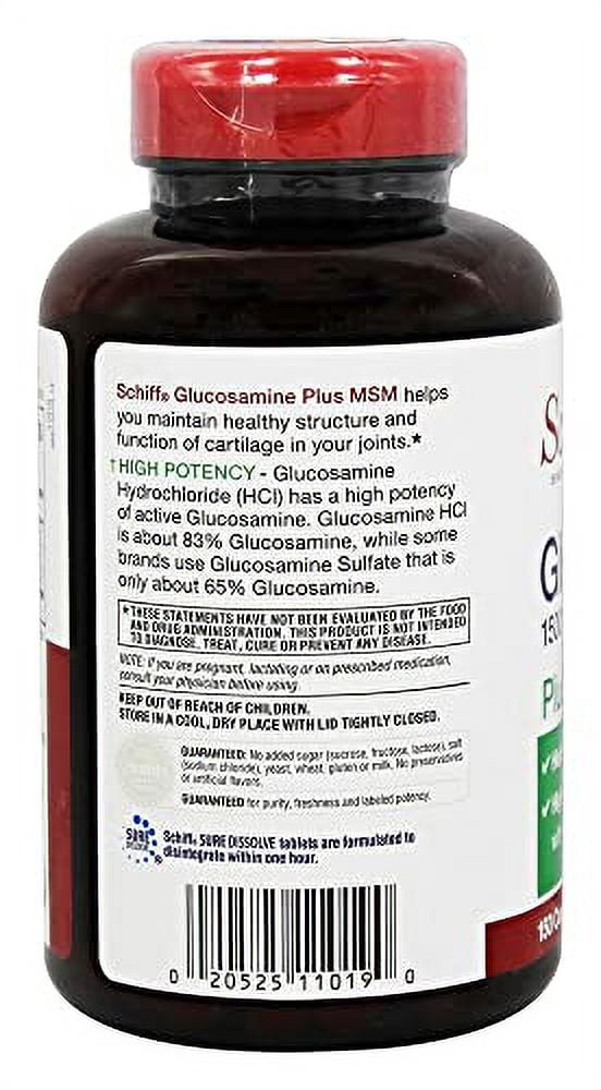 Schiff Glucosamine Plus MSM 1500 mg, 150 Count